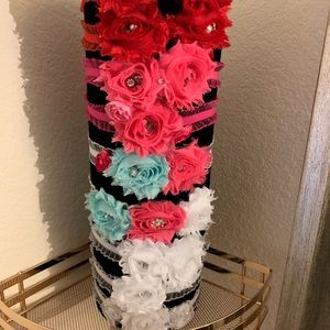 New born/ baby crystal adorned head bands. 9 total